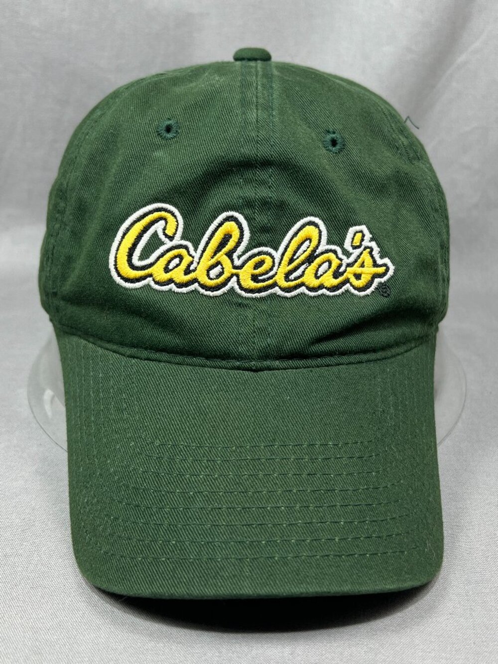 Cabelas Baseball Hat Green Yellow Adjustable Strapback Adult Dad Cap Sportswear